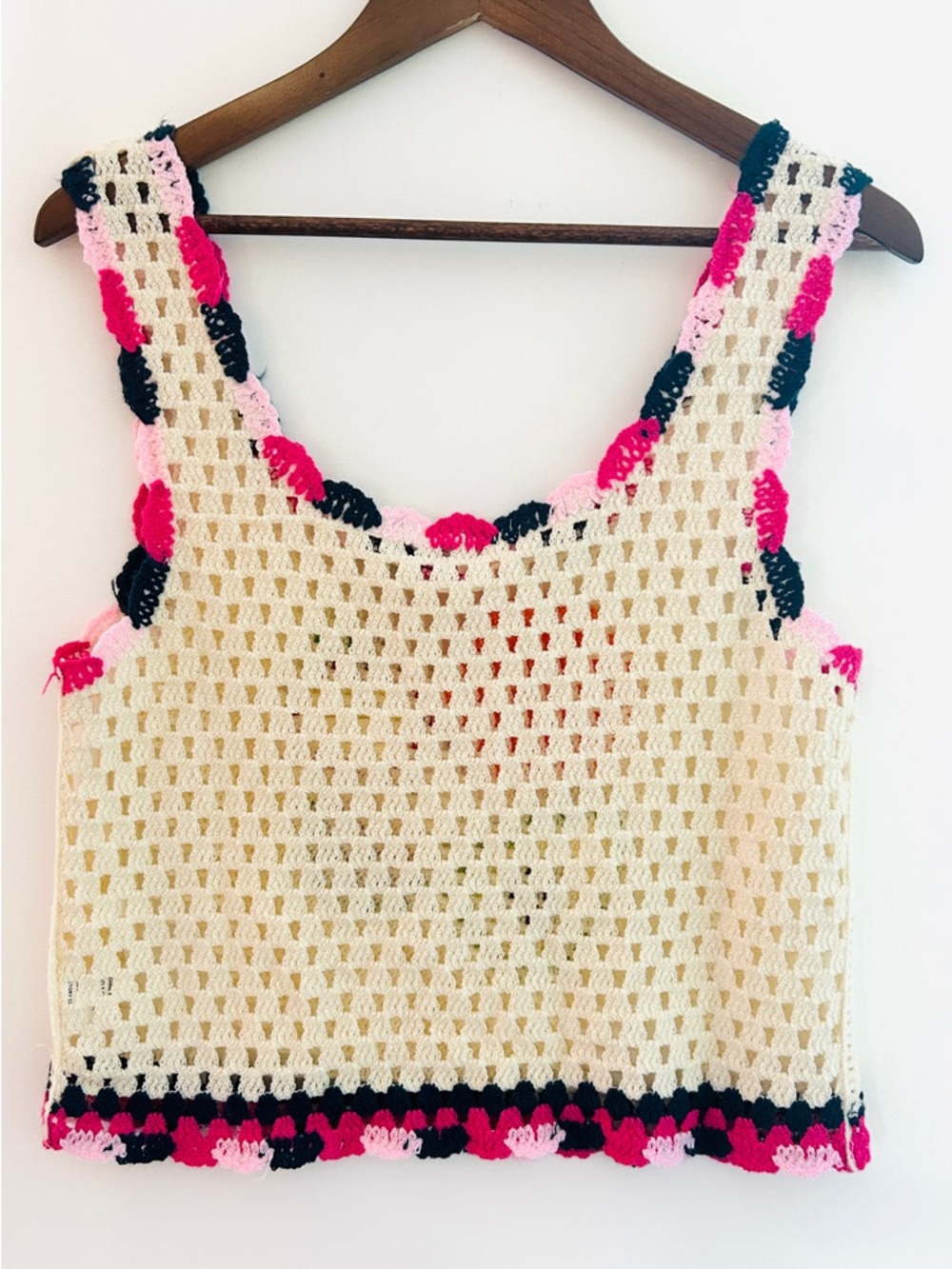 Rebellion Crochet Fruit Tank Top 🍊🍉 Boho Knit Crop Sweater Vest Small - Picture 4 of 8
